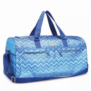 Missoni Blue Zigzag Men's Weekend Duffel Bag